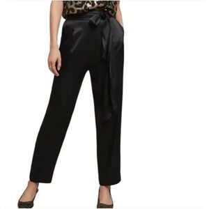 ett:twa by Anthropologie Black Satin Tie High Waist Pants Size 12